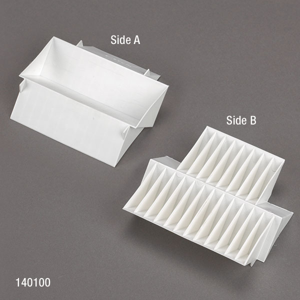 Globe Scientific Reagent Reservoir, Universal, 3 Way: Single, 8-Place and 12-Place, White, 12/Case Image